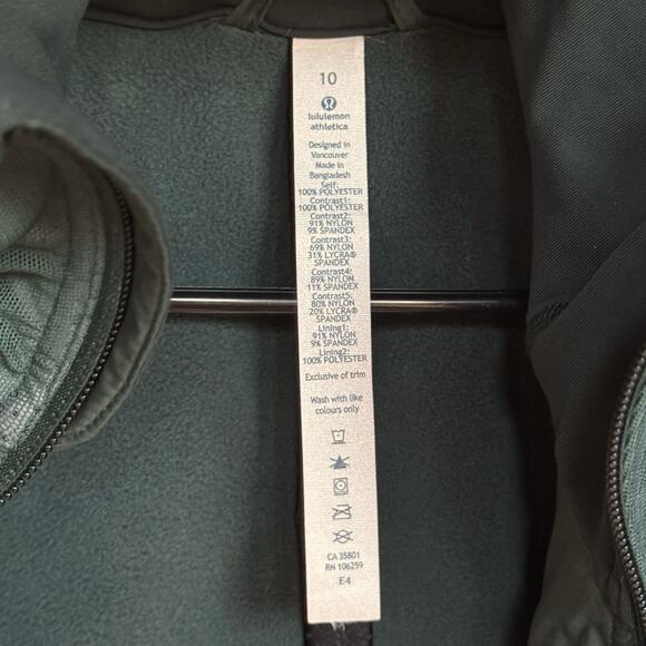 Lululemon Fleecy Keen Jacket II Women's Size 10 Fuel Green Hooded Casual Winter - Picture 5 of 16